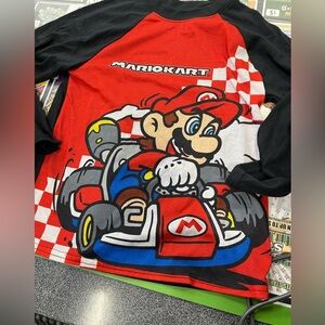 Nintendo Mario Kart Red and Black Long Sleeve Tee